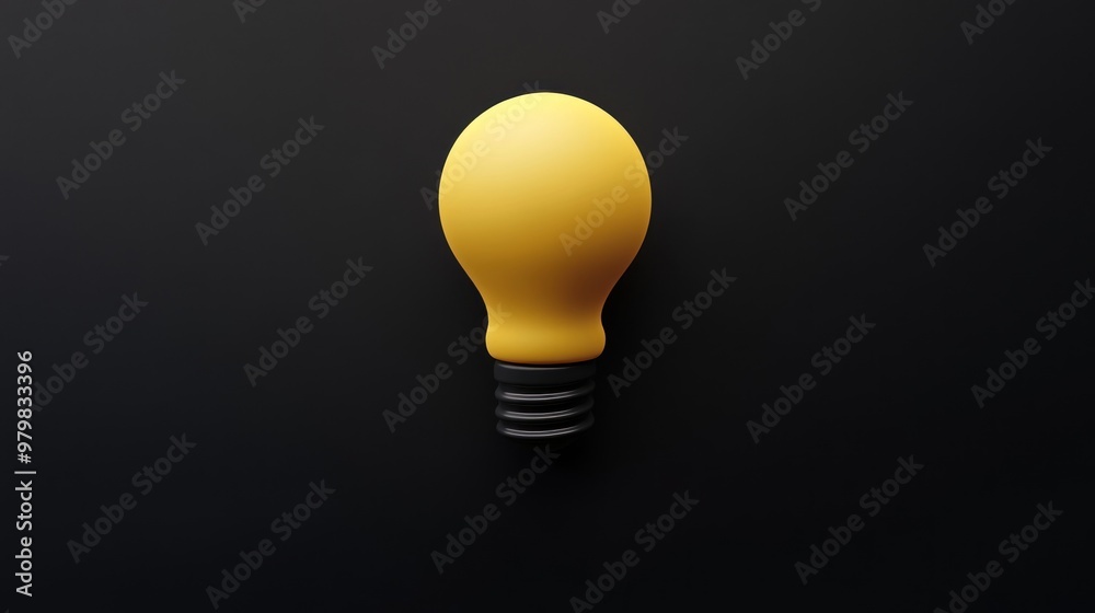 Sticker A stylized yellow light bulb against a dark background, symbolizing ideas and innovation.