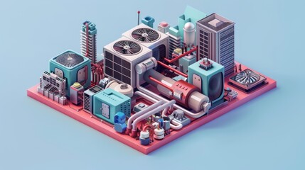 Obraz premium Cityscape Made of Machines