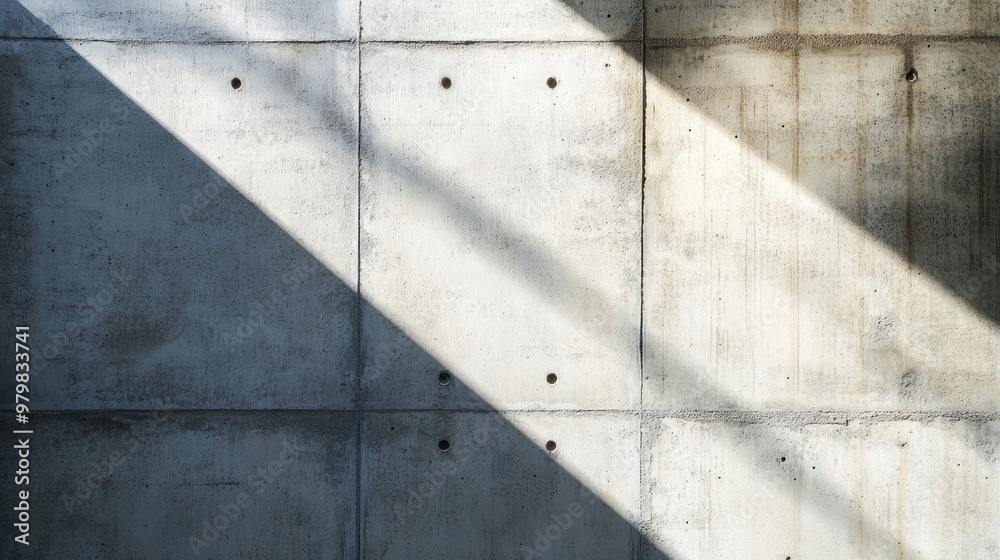 Wall mural concrete wall with light and shadow