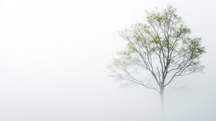 Obraz premium Fog, dense weather occurrence, mysterious spectacle.
