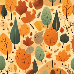 Beautiful autumn illustration background