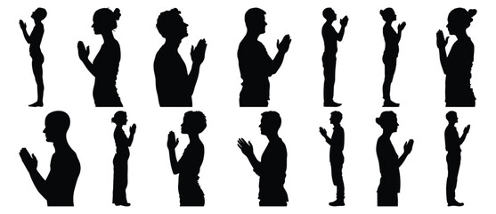 Religion silhouette set vector design big pack of prayer illustration and icon