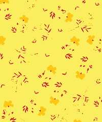 Flowers seamless pattern. vector illustration. Abstract flowers, floral vector with leaves