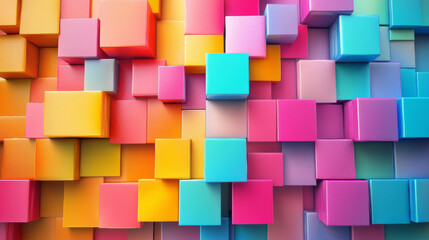 Obraz premium Colorful geometric squares forming an abstract texture and background. 