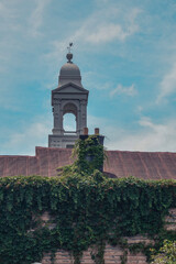 a tower and a chimney