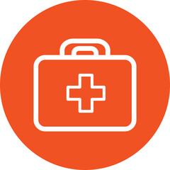 First aid kit single isolated icon with outline style icon on white background