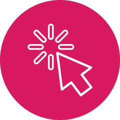 Click single isolated icon with outline style icon on white background