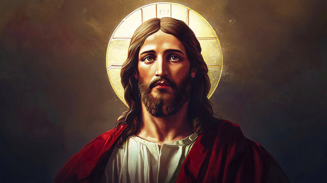 The iconographic image depicts Jesus Christ with a halo on His head, suitable for both Orthodox and Catholic traditions.