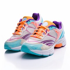 women's running shoes on the white background 