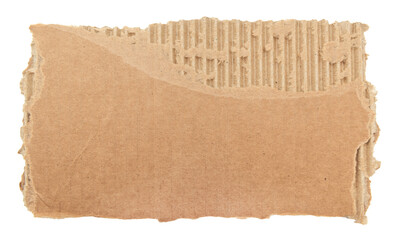 Piece of torn cardboard on a white background. Torn cardboard isolate