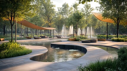 Sleek minimalist backyard design with a gravel pathway and open spaces