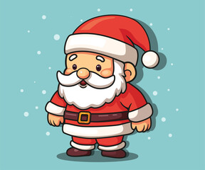 Christmas vector illustrations. Funny cartoon Santa Claus in flat style.