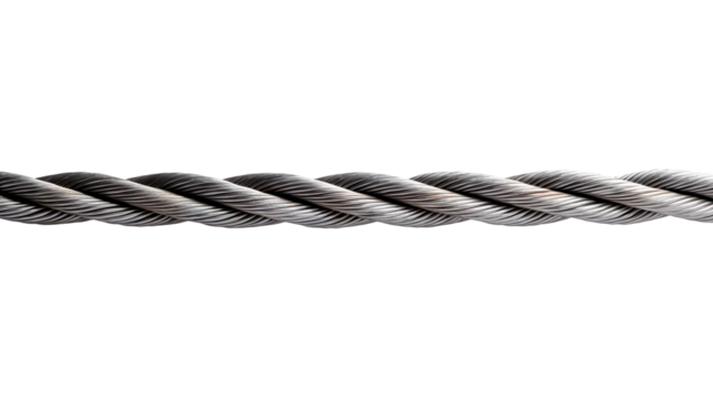 Wire rope isolated on transparent background