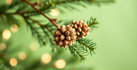 Zapfen an einem Tannenzweig

