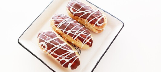 tiny chocolate eclairs cake dessert