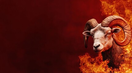 Aries innovator, bold ideas, dynamic energy, fearless creativity, fiery background