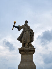 Fototapeta premium Monument to Stefan Czarniecki standing in Tykocin Market Square