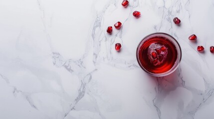 Pomegranate Juice on Marble