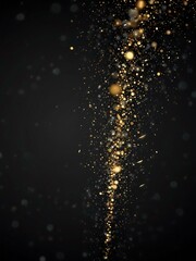 Shiny dust particles floating on a black bokeh background.