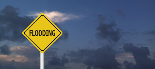 Caution - Heavy Rain Symbol vector icon