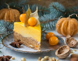 Winterliches Stück Torte