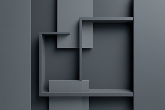Minimalist Abstract Grey Background Design Featuring Rigid Shapes and Subdued Structures