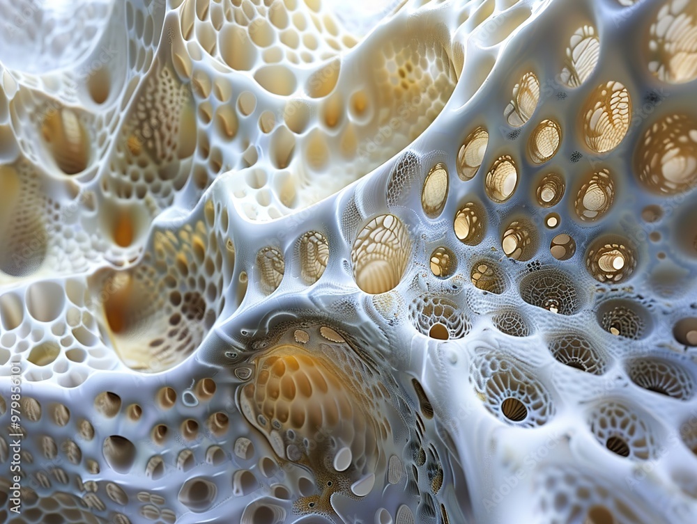 Sticker abstract fractal pattern: a 3d exploration of organic forms