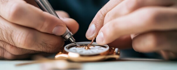 Meticulous Virgo man repairing a watch, showcasing precision and attention to detail