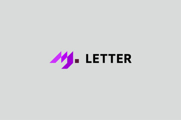 Obraz premium M letter minimalist logo design solution
