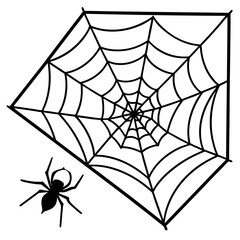Obraz premium Intricate Spider Web with Centered Spider - Vector Art