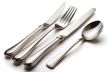 Cutlery. Fork, knife and spoon.Cutlery. Fork and spoon isolated on white