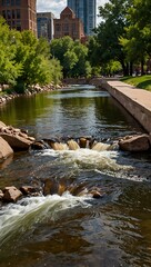 South Platte River flows through downtown Denver’s parks.