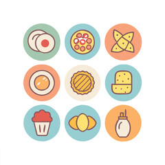 Food vector icon collection