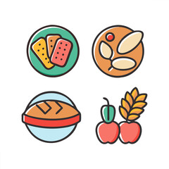Food vector icon collection