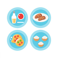 Food vector icon collection