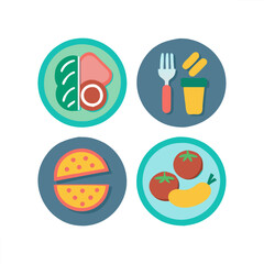 Food vector icon collection