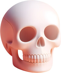Obraz premium White skull transparent background png, halloween costume. generative AI