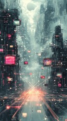 Naklejka premium The Dual Worlds, The Digital Divide