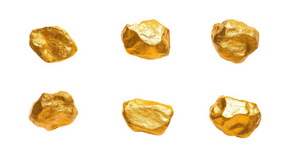 set of golden stones, gold, nuggets, precious, metal, wealth, mining, luxury, natural, resources, shiny, texture, rough, surface, isolated