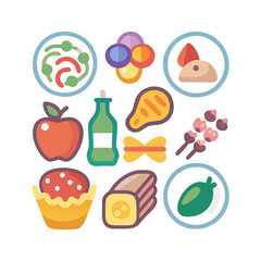 Food vector icon collection