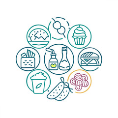 Food vector icon collection