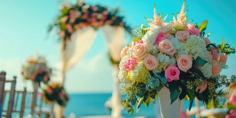 Colorful Floral Arrangement at Wedding Reception