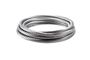 Metal cable isolated on transparent background