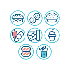Food vector icon collection
