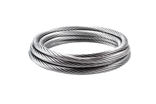 Metal cable isolated on transparent background