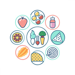 Food vector icon collection