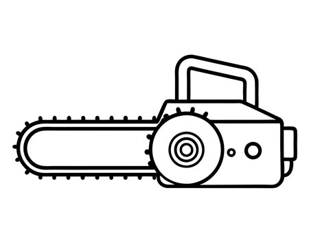 black chainsaw outline clip art preview