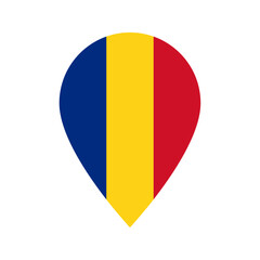 Fototapeta premium Romania flag location icon