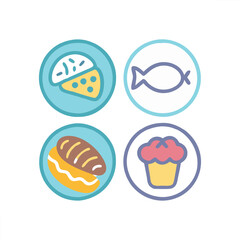 Food vector icon collection