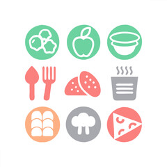Food vector icon collection